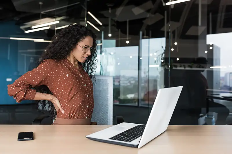 Back Pain from Prolonged Sitting and Work Strain