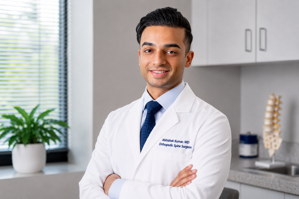 Dr. Abhishek Kumar, orthopedic spine surgeon specializing in minimally invasive spine surgery